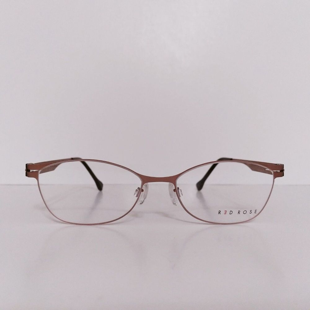 Womens Red Rose Designer Cat Eyeglasses Frames 52-16-145 Coral Pink Never Worn